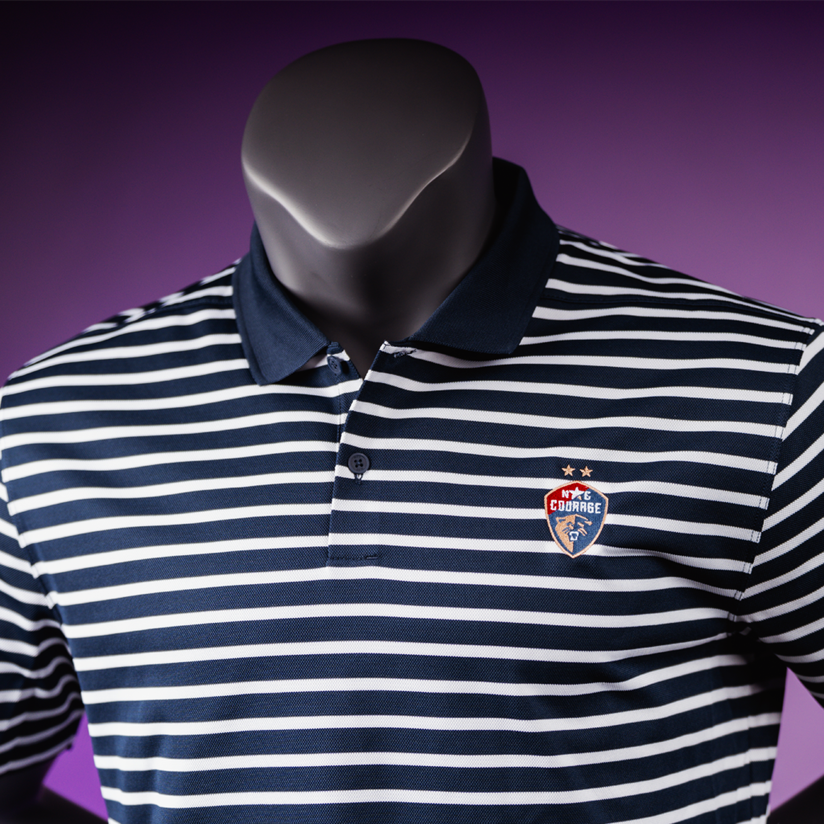 NC Courage Victory Stripe Polo