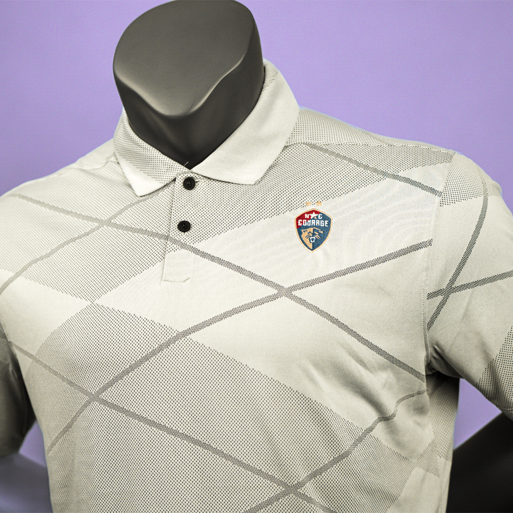 NC Courage Grey Vapor Jacquard Polo
