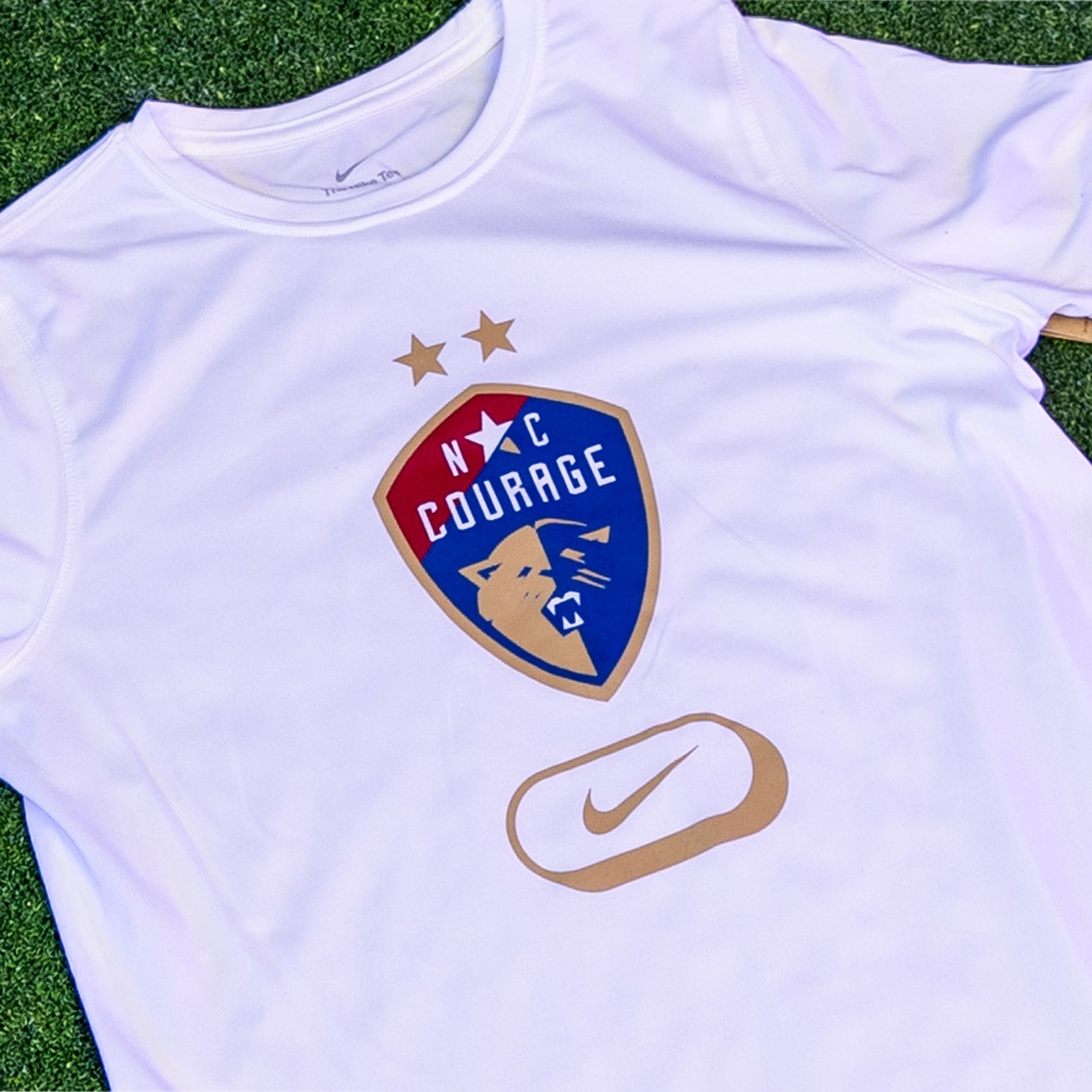 NC Courage Youth Crest White Dri-Fit Tee