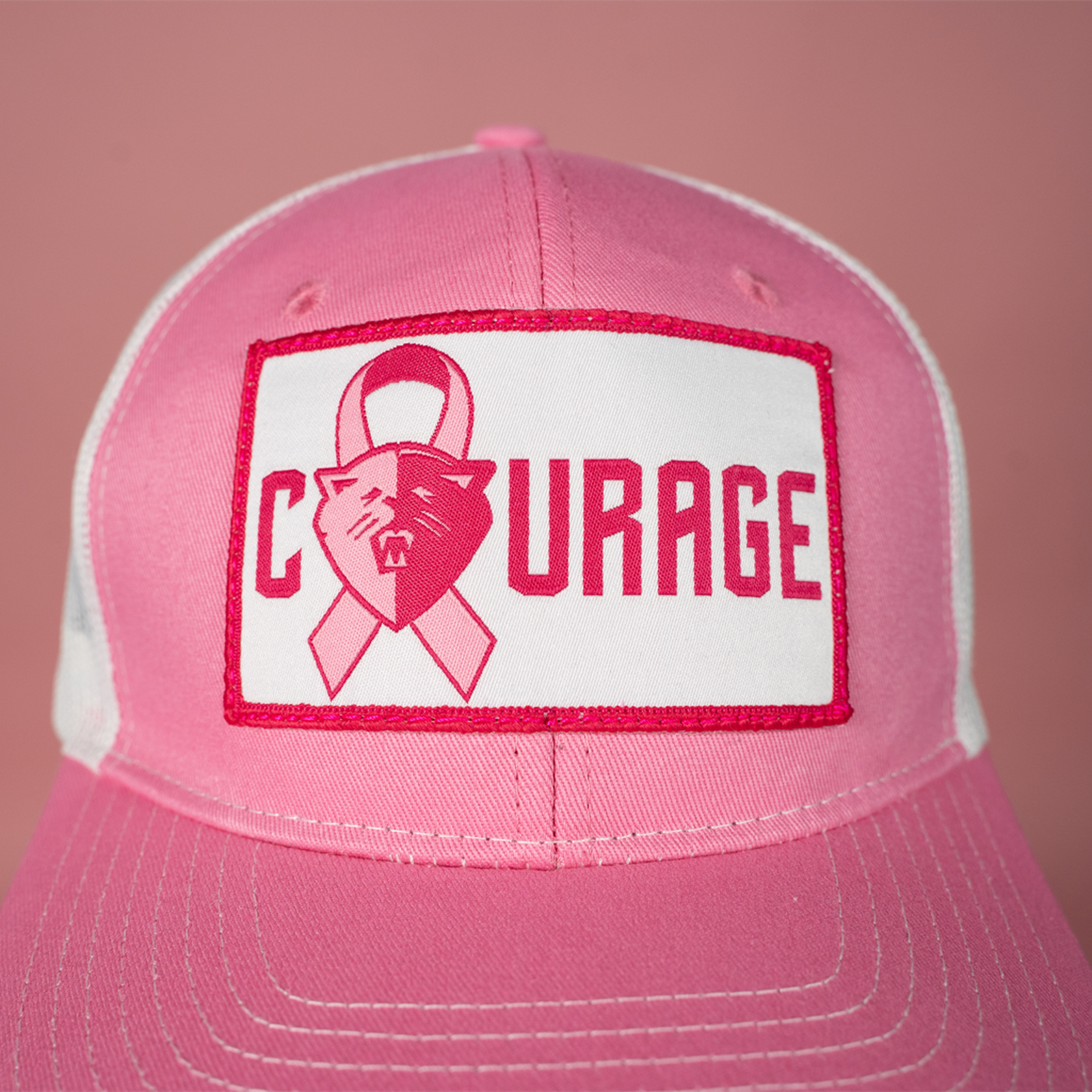 NC Courage Pink/White BCA Ribbon Trucker Hat