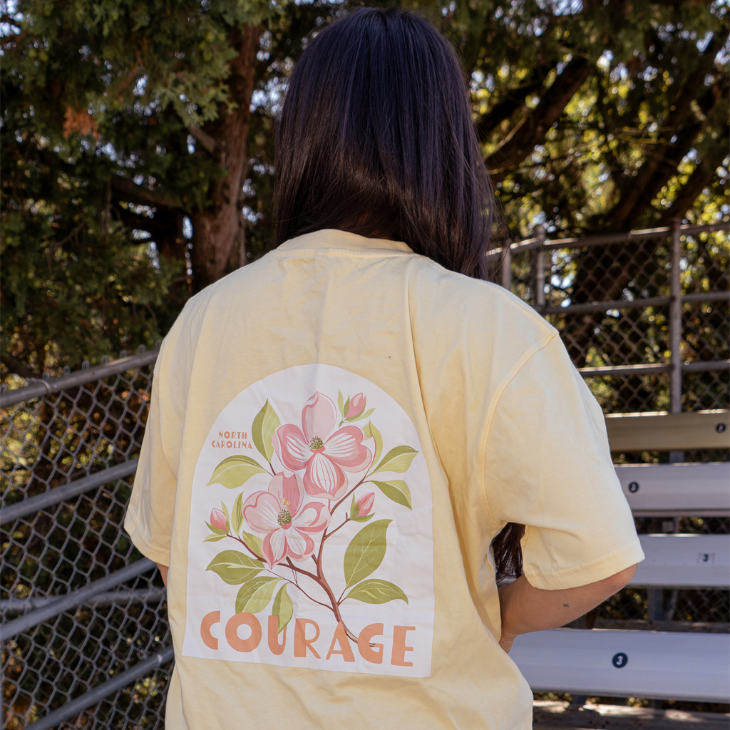 NC Courage Dogwood Flower Pocket Tee