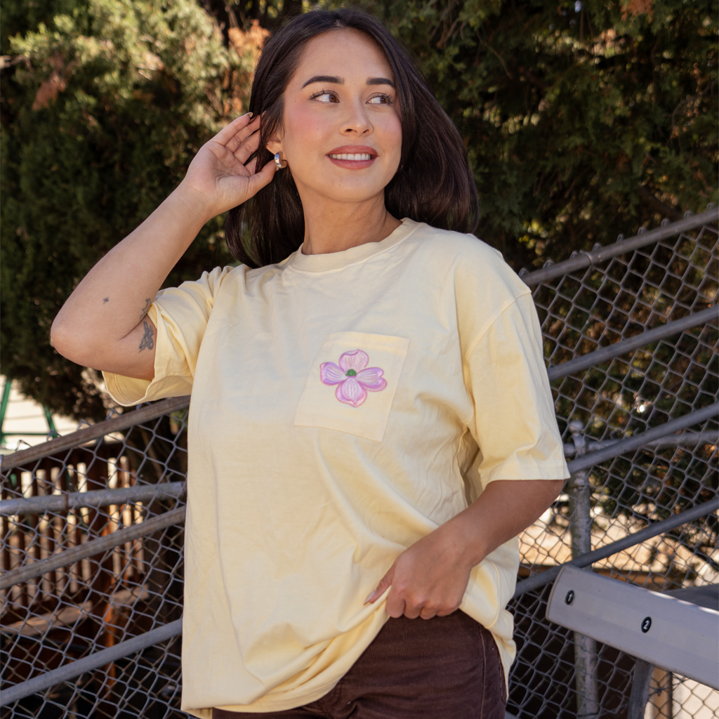 NC Courage Dogwood Flower Pocket Tee