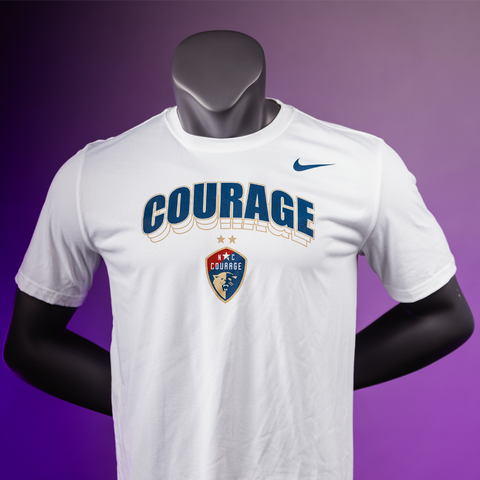 NC Courage Arched Name White Dri-Fit Tee