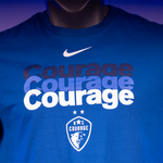 NC Courage Gym Blue Repeating Courage Tee