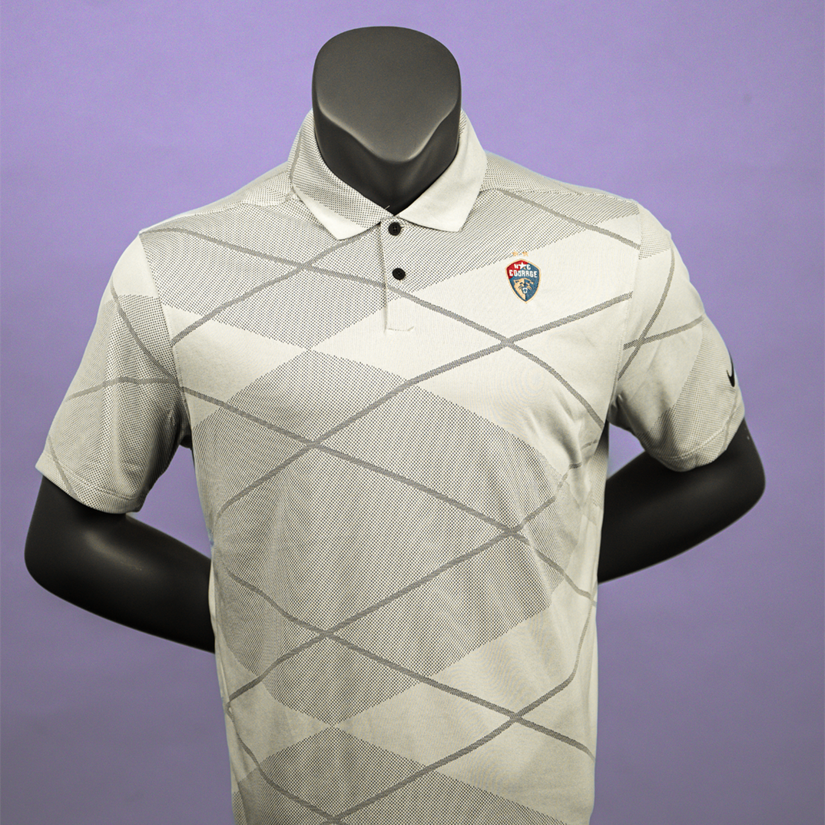 NC Courage Grey Vapor Jacquard Polo