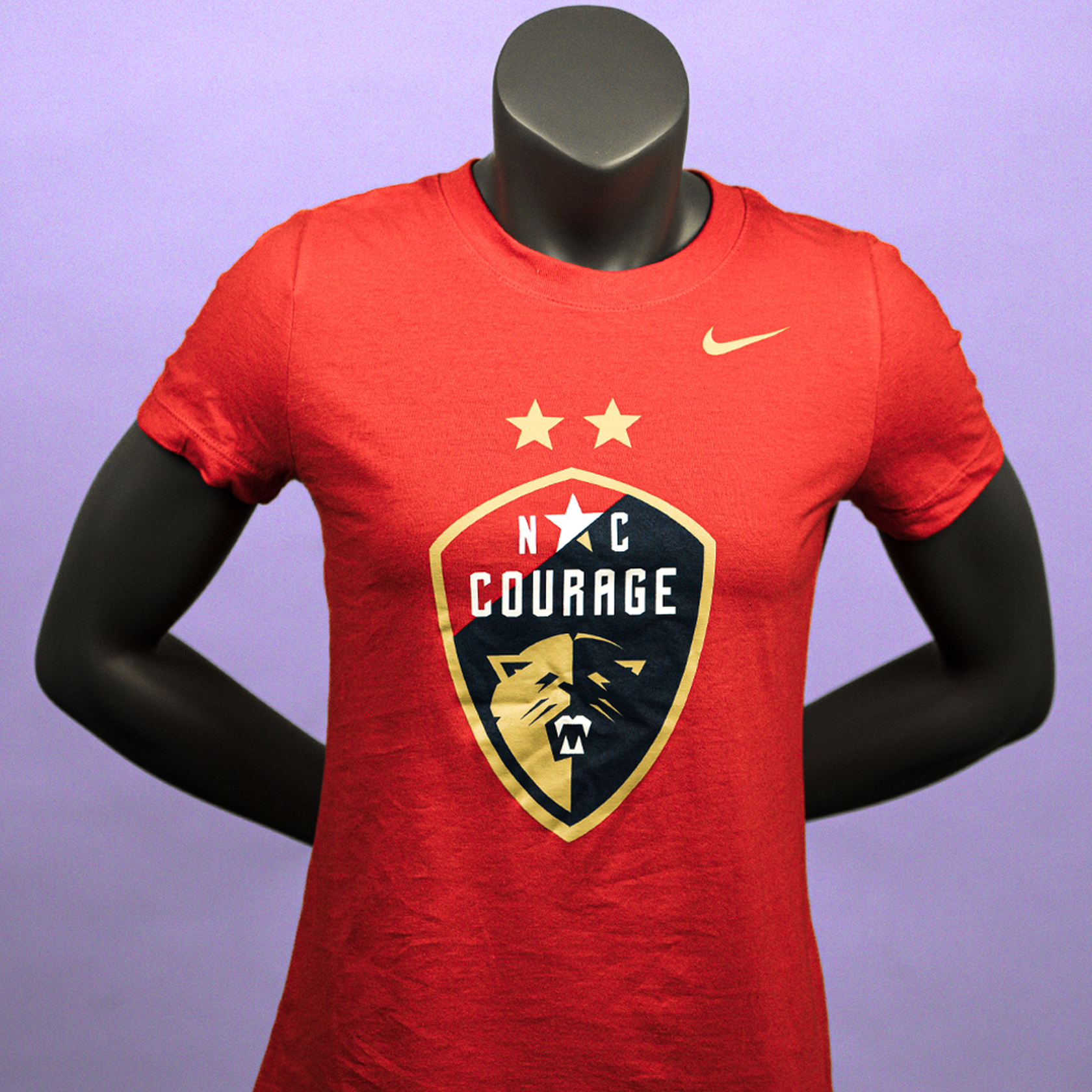 NC Courage Women's Red Crest Cotton Tee