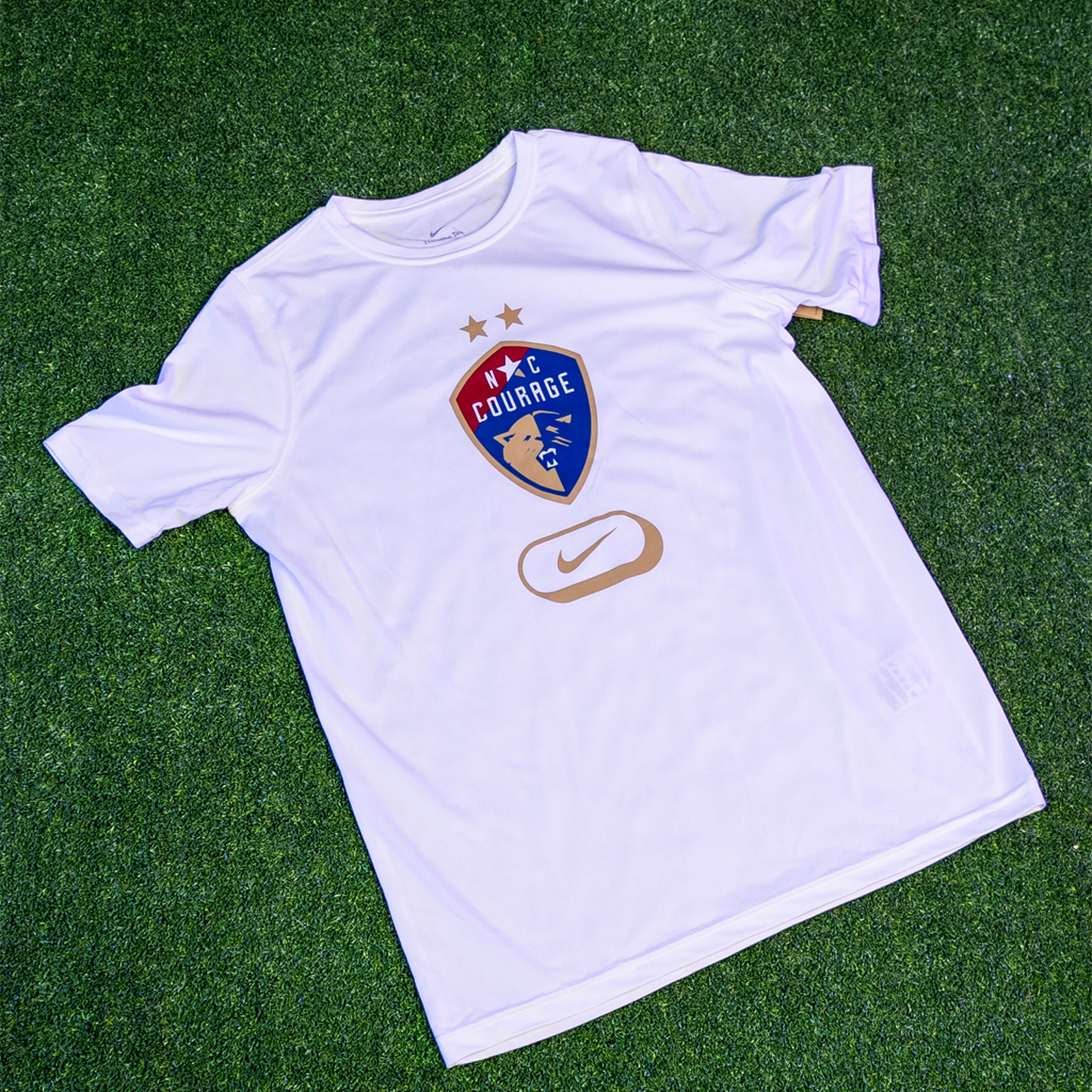 NC Courage Youth Crest White Dri-Fit Tee