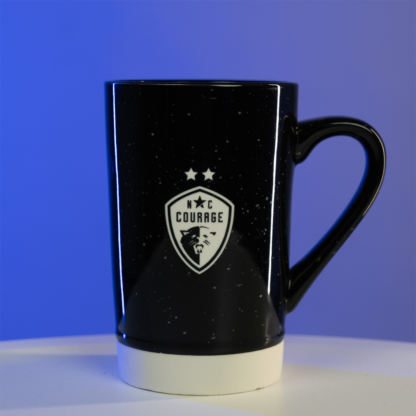 NC Courage Black Speckled Mug