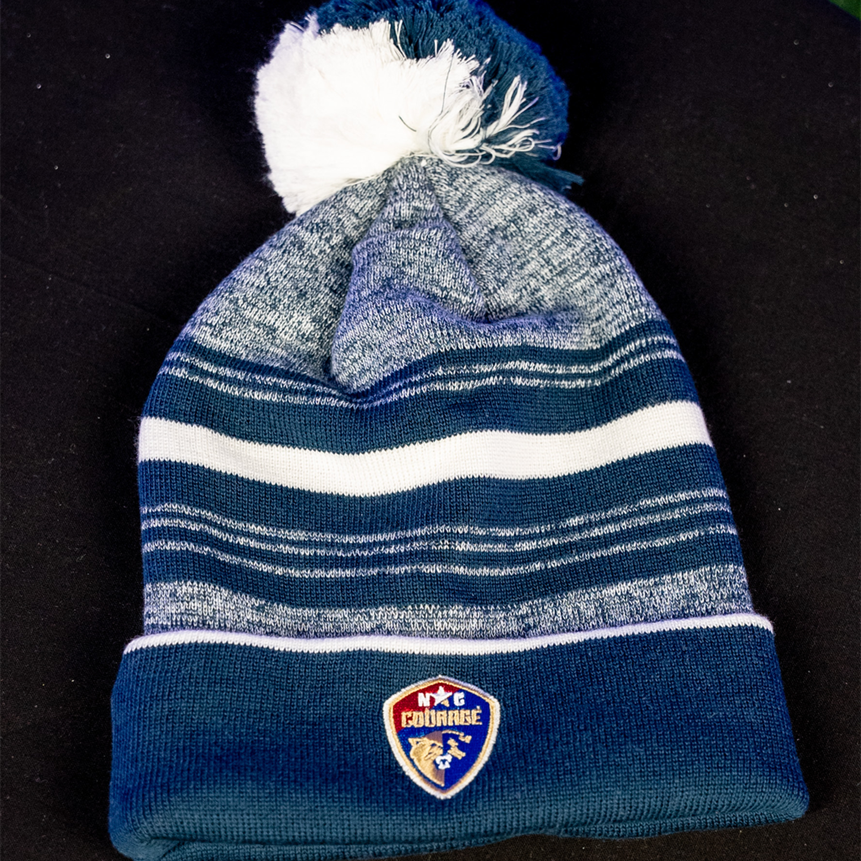 NC Courage Navy Stripe Beanie