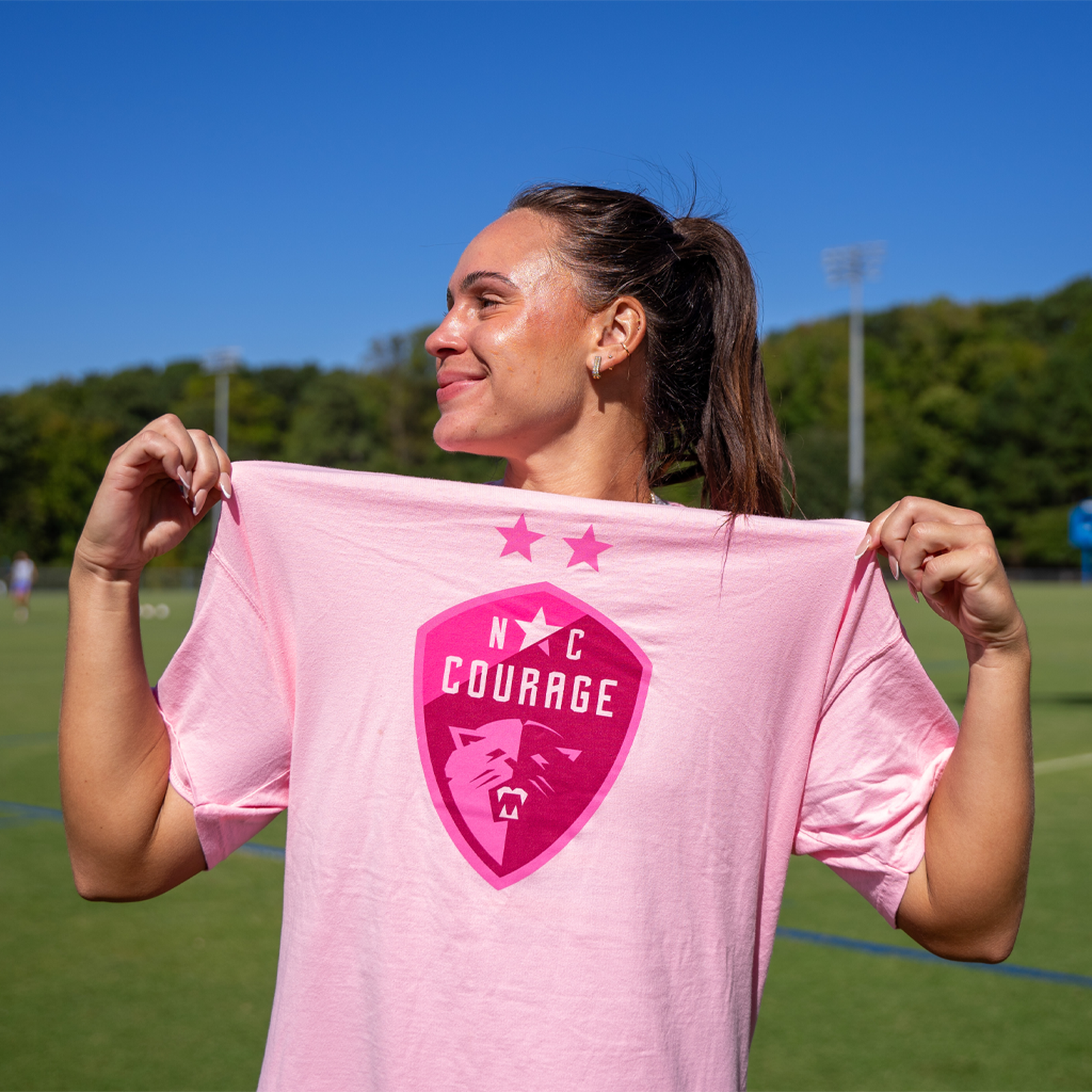 NC Courage Pink Crest Tee - Benefitting Kay Yow Cancer Fund